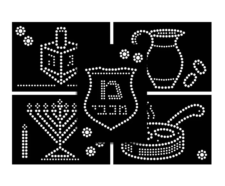 Chanukah Dotty Sticker Art 5PK
