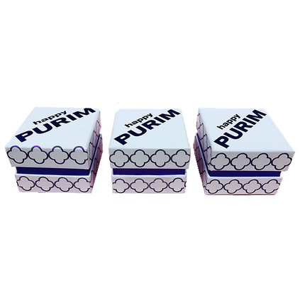 Happy Purim White Box - Mini - Set of 3
