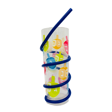 Chanukah Drinking cup with straw