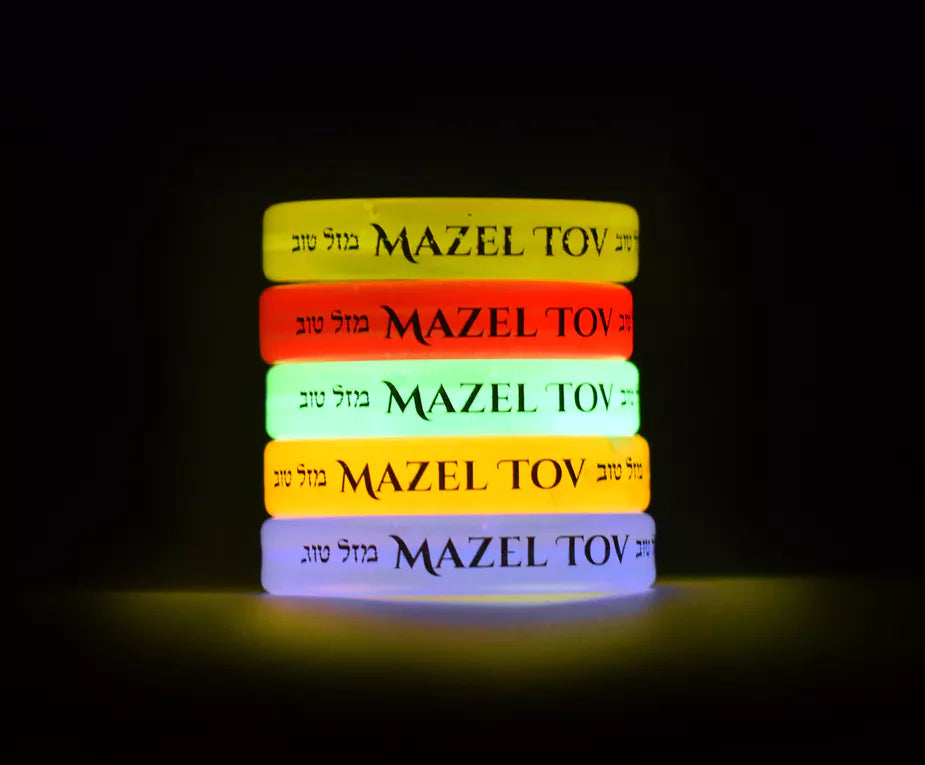 Mazal Tov Glow Wrist Bands