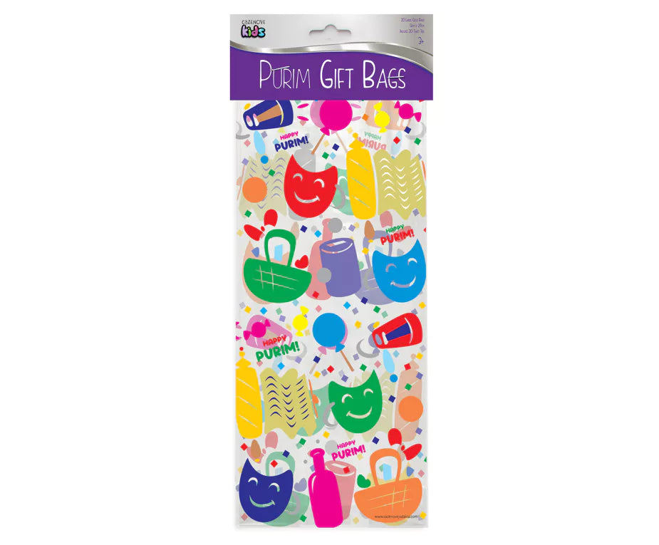 Purim Cellophane Treat Bag - 20PK (6 Types)