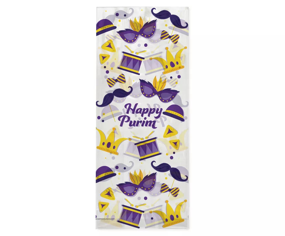 Purim Cellophane Treat Bag - 20PK (6 Types)