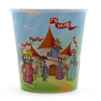 Purim Plastic Cup - Round - 25PK