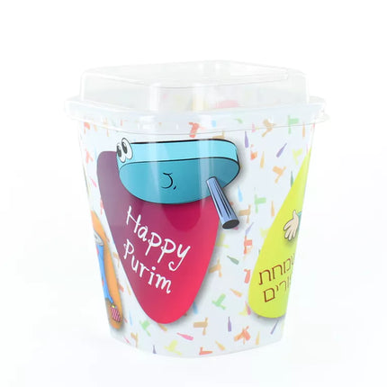 Purim Plastic Cup - Square 24PK