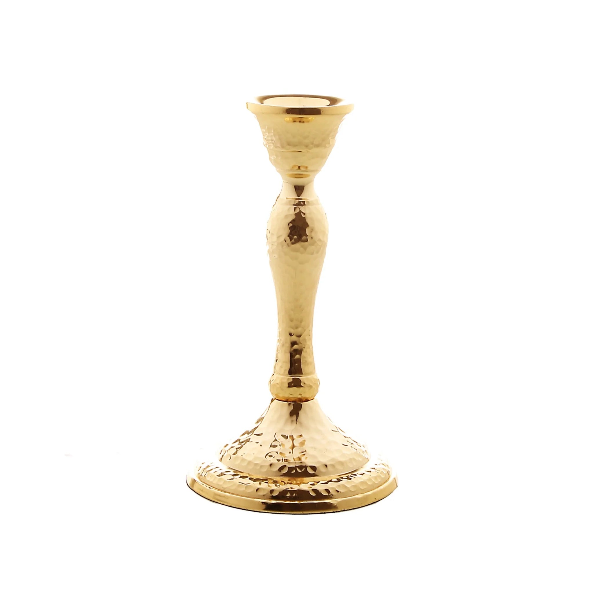 Gold Candlestick with Hammered Design