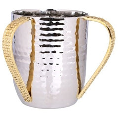 Stainless Steel Wash Cup with Mosaic Design 4"D X 5"H