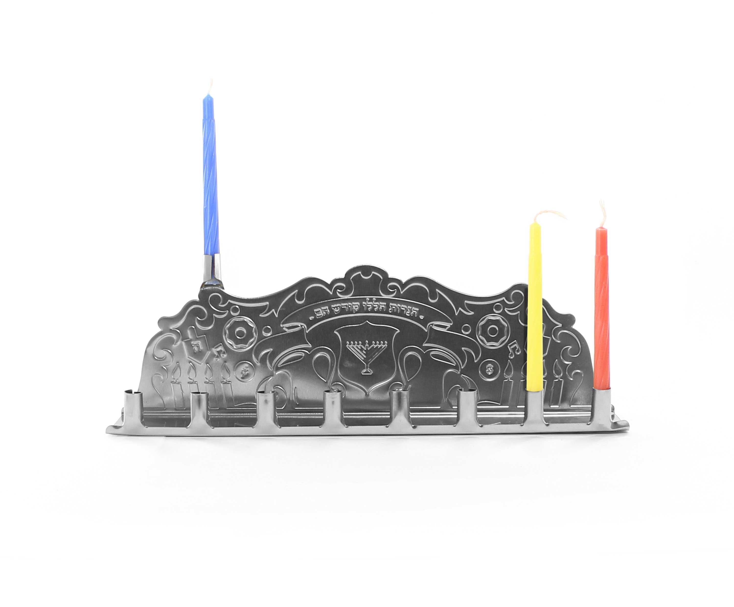 Tin Menorah 24PK Gold/Silver