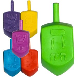 Jumbo Plastic Dreidels 2.5 Inches