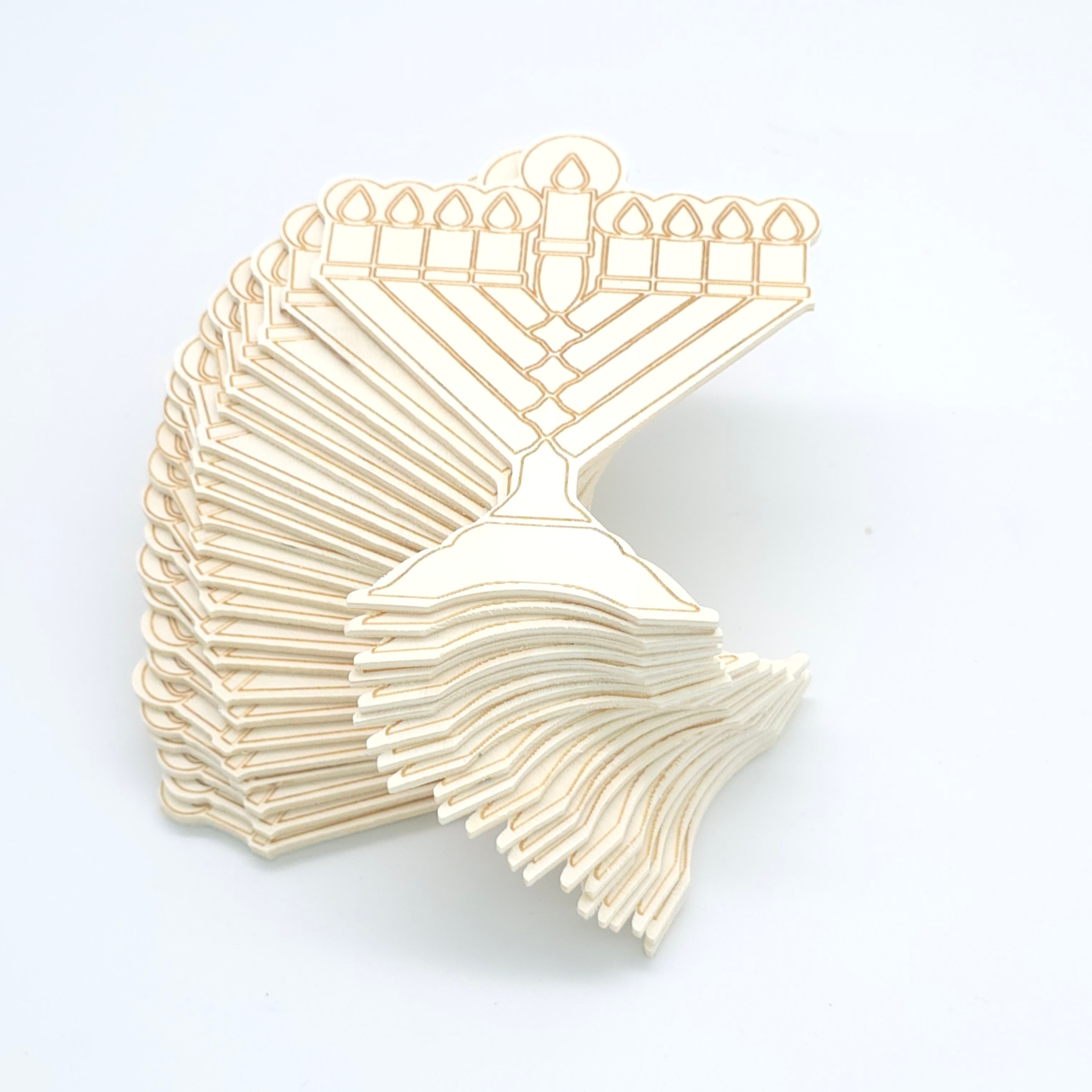 Chanukah Menorah Wood Coloring Board 24PK