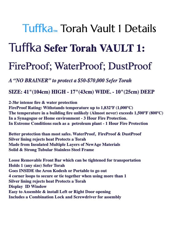 Fire & Water Proof Torah Vault