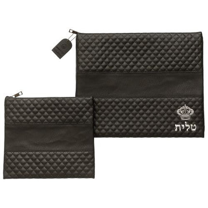 Faux Leather Tallit & Tefillin Set - Crown - NT