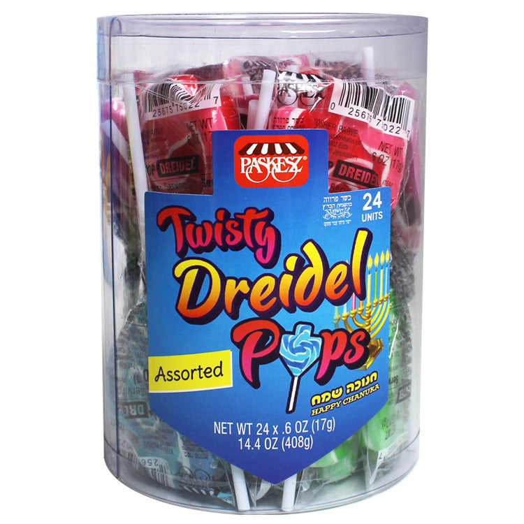 Twisty Dreidel Pops – Assorted 24 pack