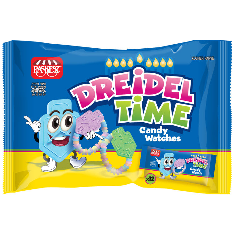 Dreidel time candy watches - bas of 12