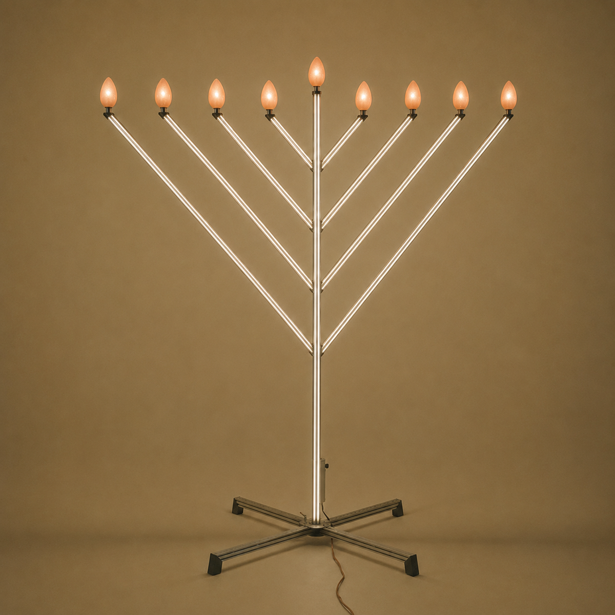6 Ft Menorah Beams of Light + Tiki Adapters set - Shluchim