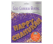 Chanukah Glitter Bunting Gold