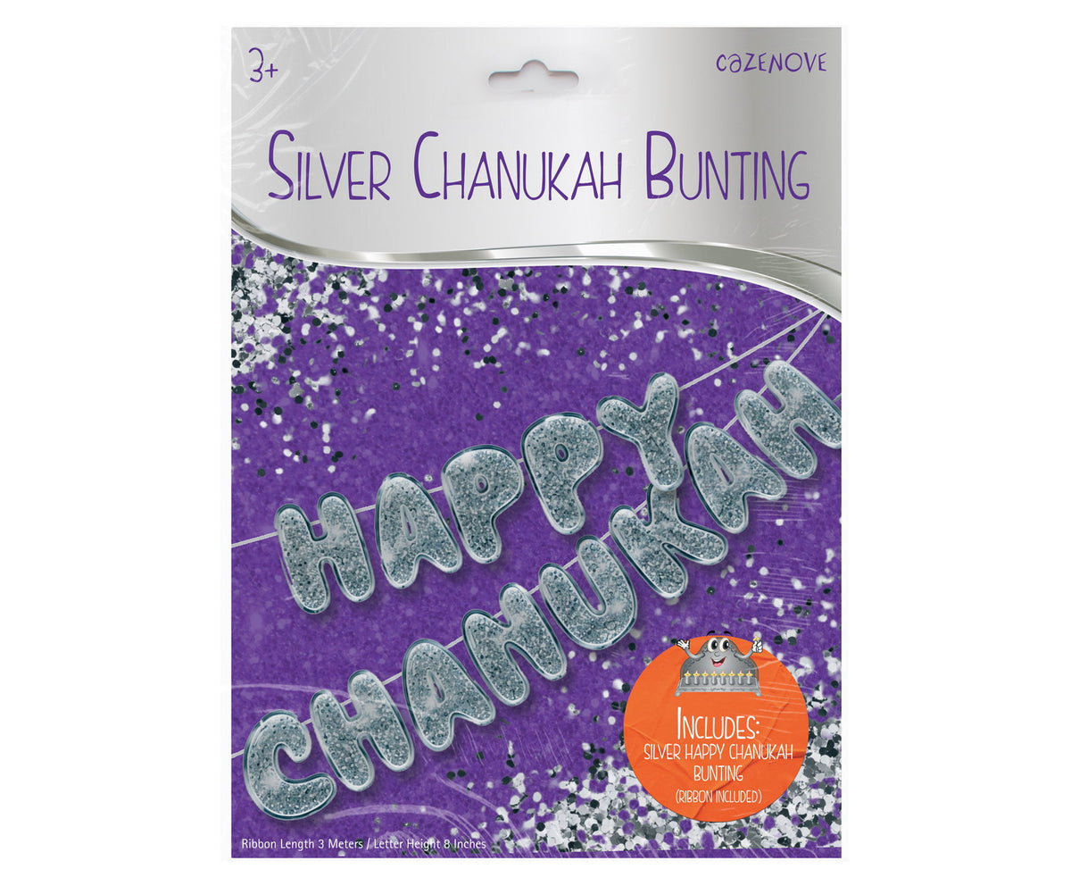 Chanukah Glitter Bunting Silver