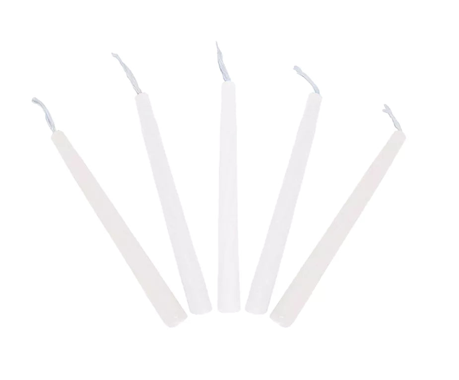 White Chanukah Candles 2 Sizes