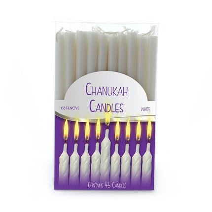 White Chanukah Candles 2 Sizes