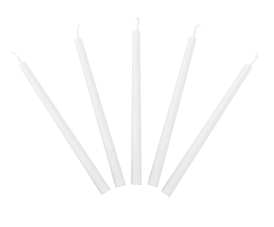 White Chanukah Candles 2 Sizes
