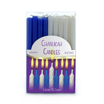 Blue & White Chanukah Candles 2 sizes