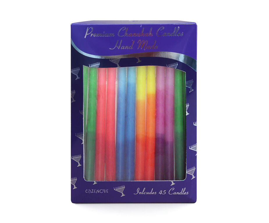 Tri Colour Chanukah candles