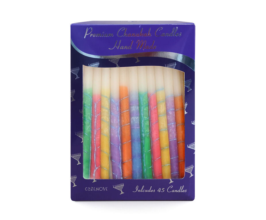 Decorated Colour Chanukah candles