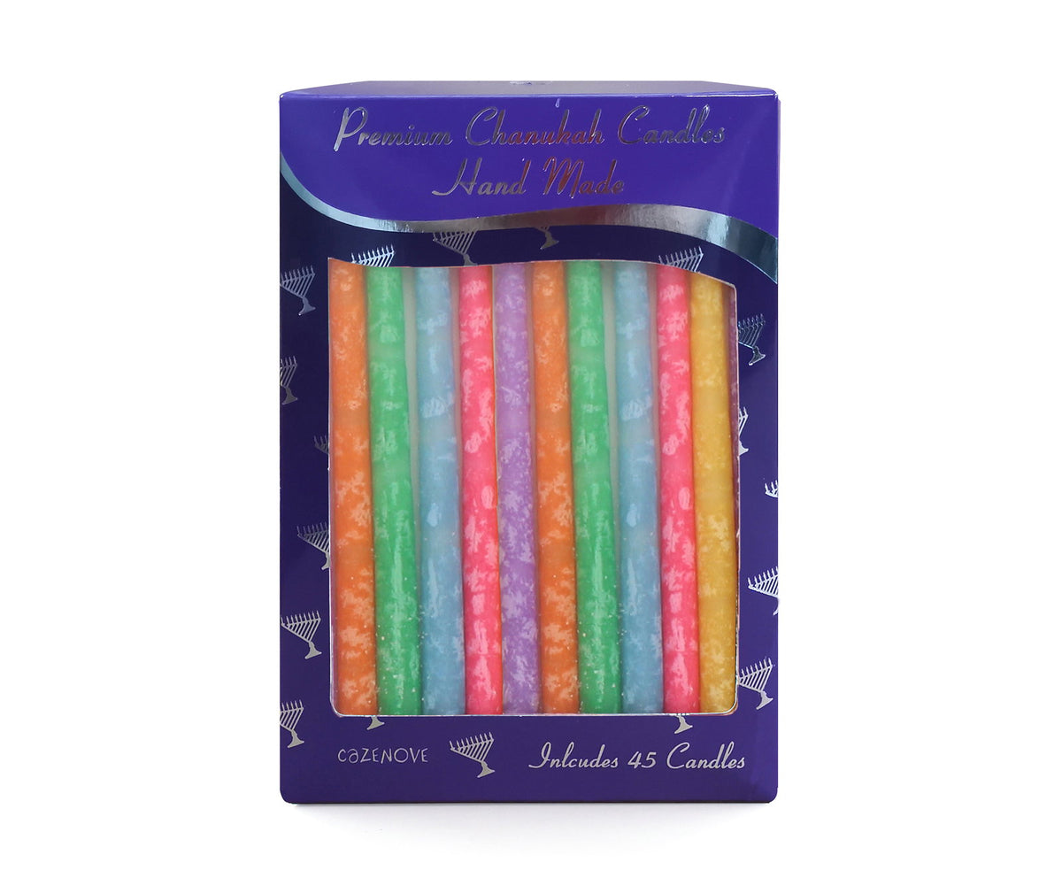 Colorfull Frosted Chanukah Candles