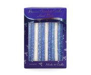 Blue & White Frosted Chanukah Candles