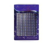 Navy Blue Gold & Silver Stripe Chanukah Candles