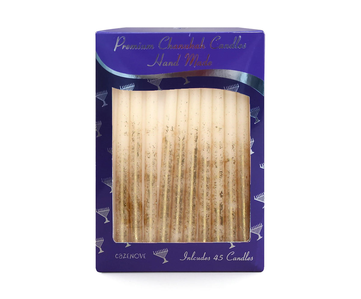 Gold Frosted Chanukah Candles