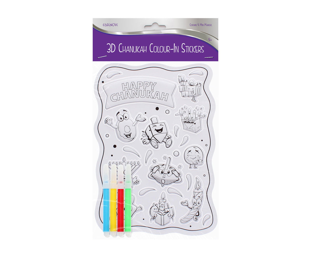 Chanukah 3D Color-In-Stickers