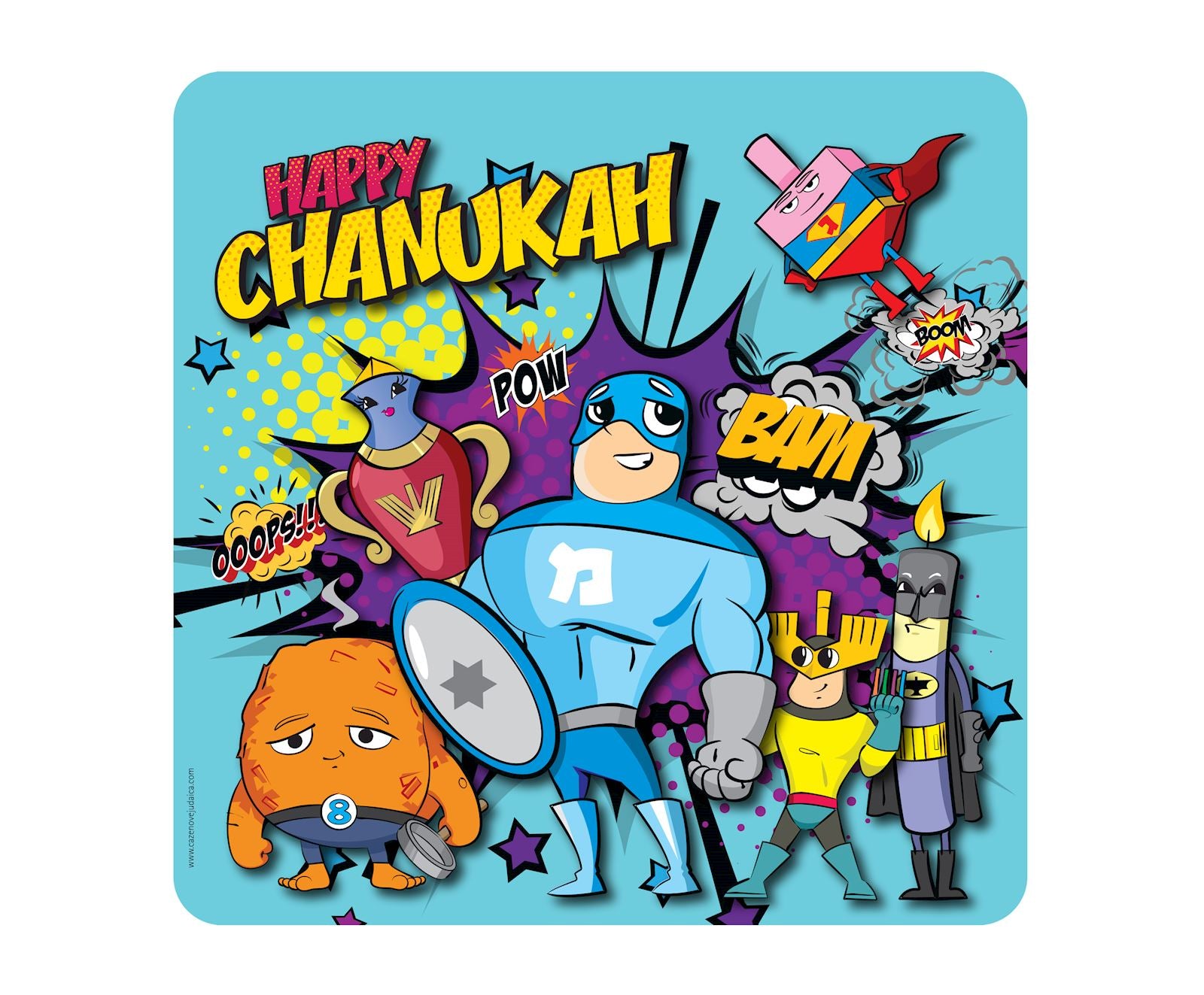 Chanukah PVC superheroes placemat