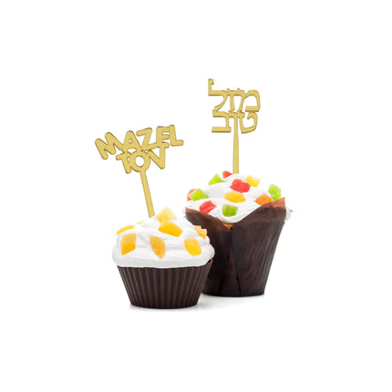 Mazal Tov Lucite Cake Toppers 6PK - 3 colors