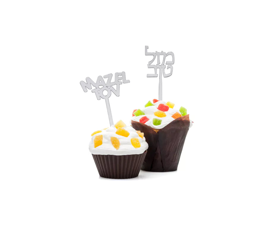 Mazal Tov Lucite Cake Toppers 6PK - 3 colors