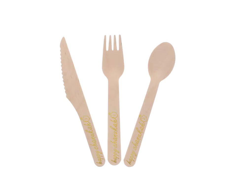 Wooden Chanukah Cutlery