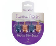 Rose Gold & Navy Dreidels
