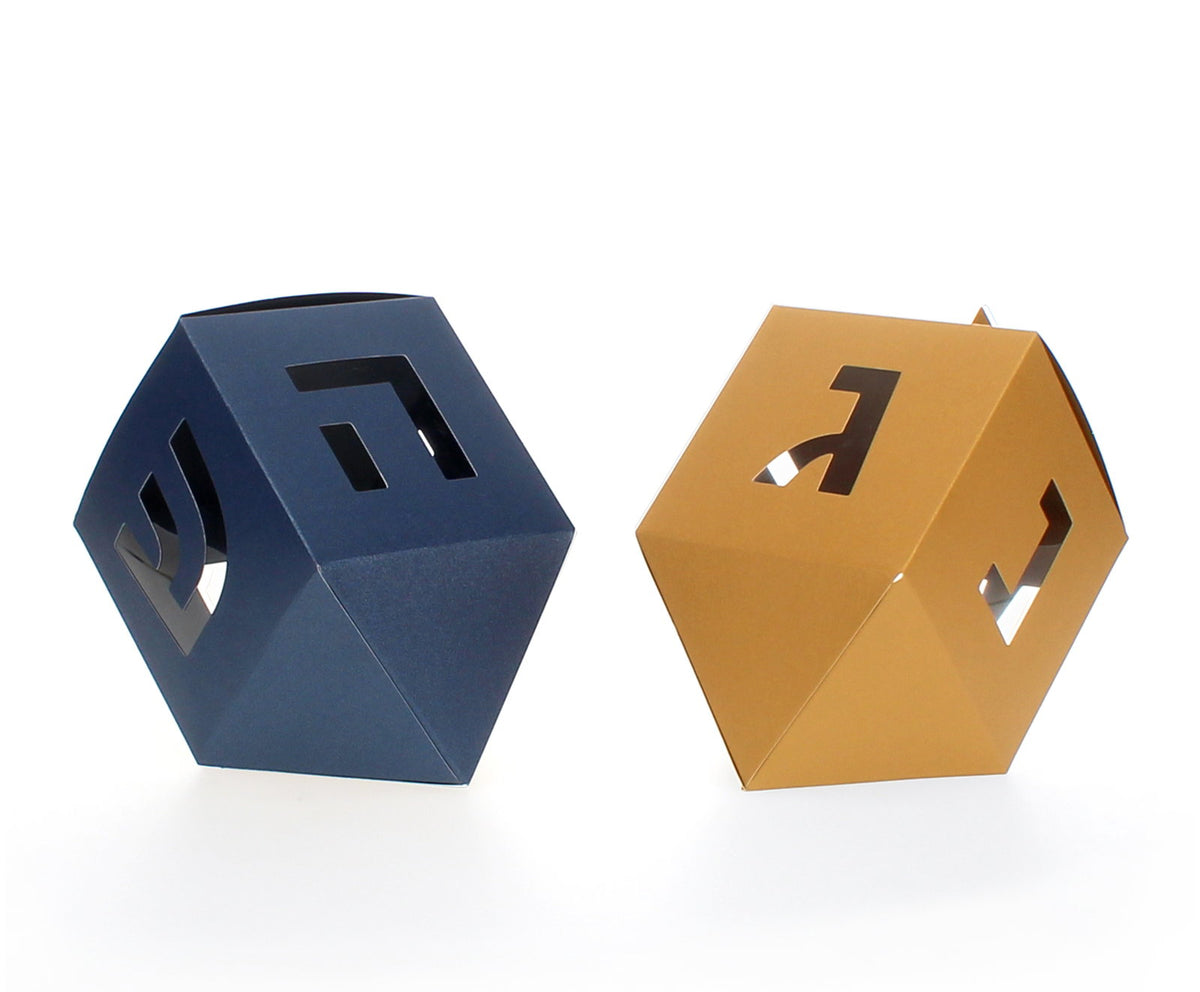 Dreidel Treat Box ( Navy & Gold)