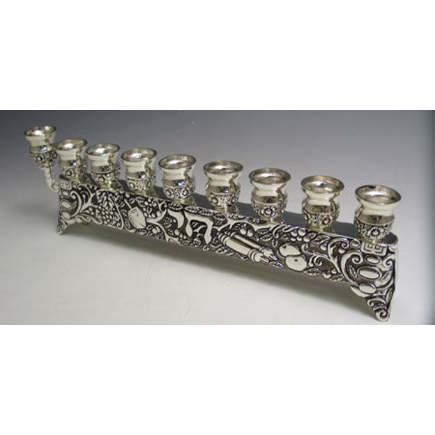 Silver Plated Menorah - SHORT