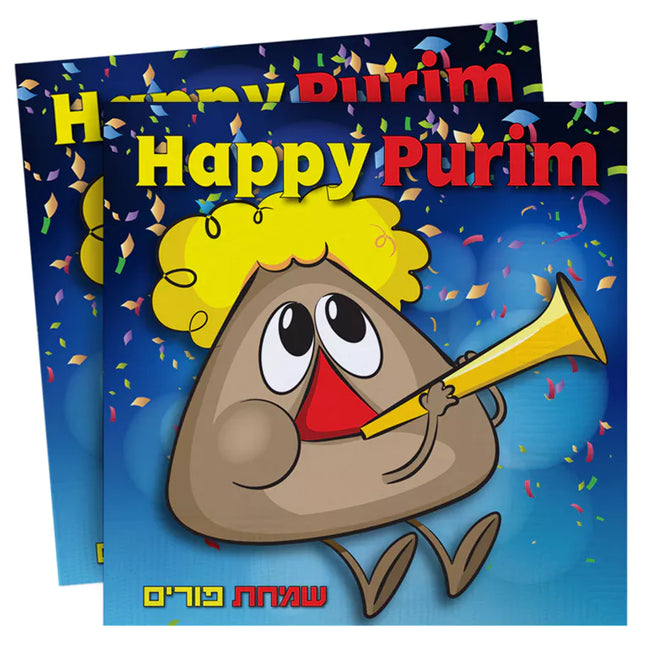 Purim Plates/napkins - Hamantash - Blue