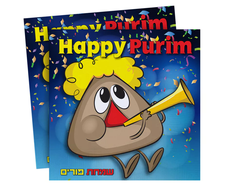 Purim Plates/napkins - Hamantash - Blue