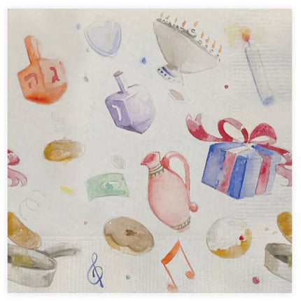 Chanukah Watercolor Napkins - 20PK