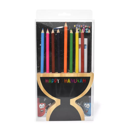 Wooden Menorah Pencil Holder