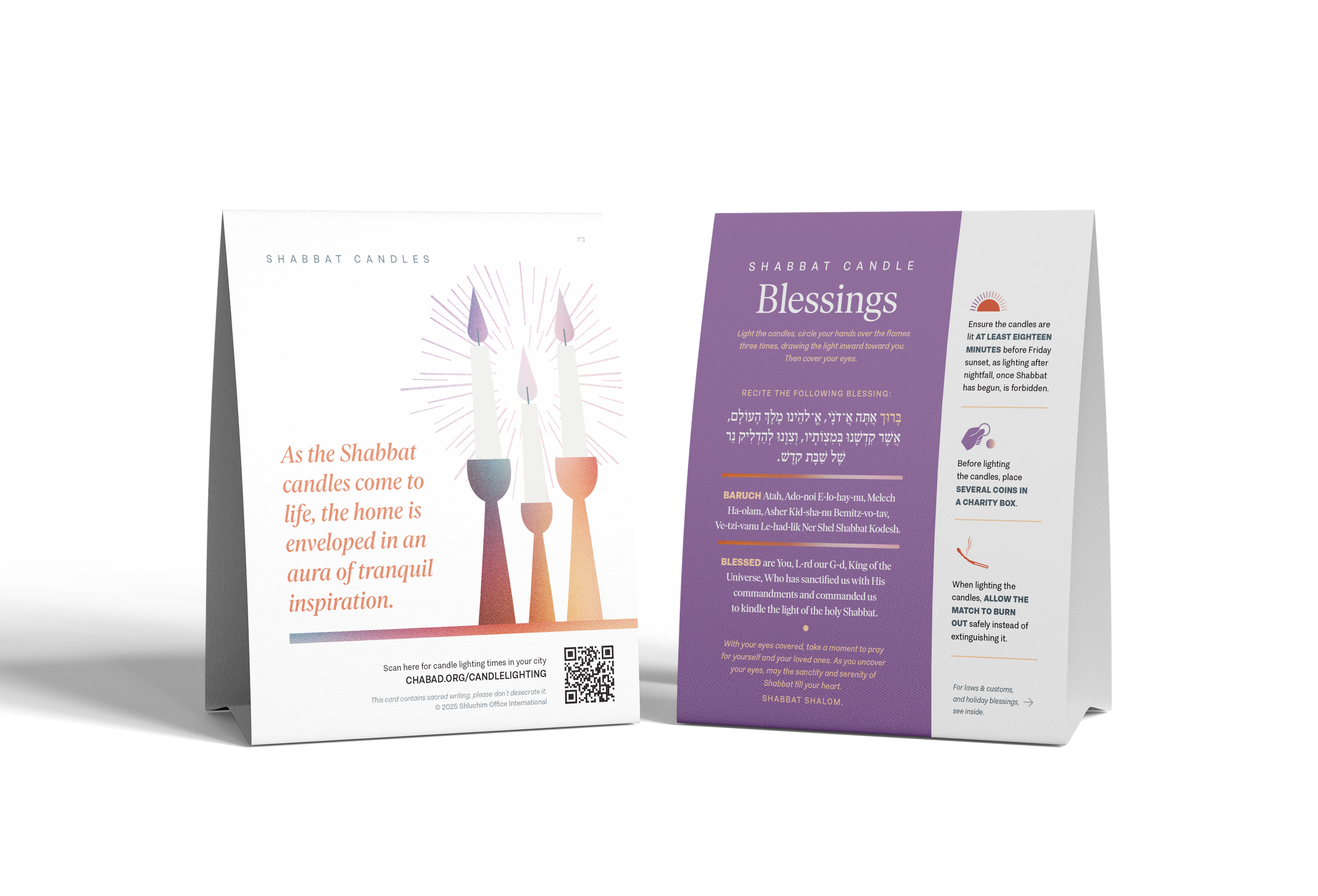 Shabbat Candle Table Tent