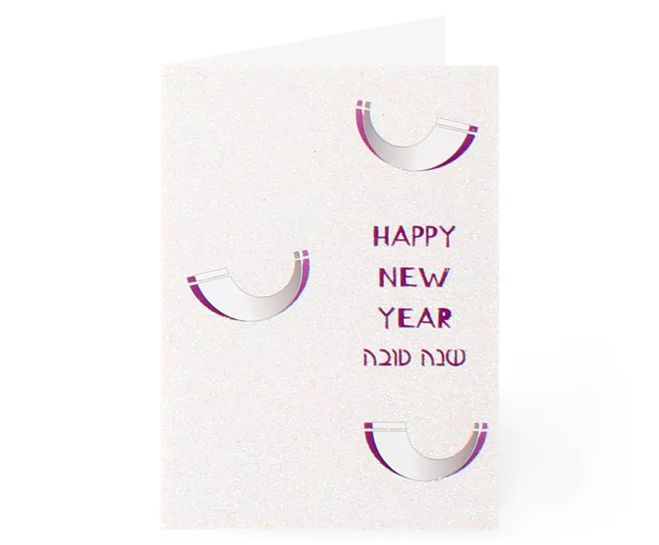 New Year Pack of 5 Glittered Cards - 9 Designs