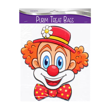 Clown Shaped Treat Bags - 6PK