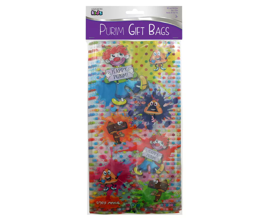 Purim Cellophane Treat Bag - 20PK (6 Types)