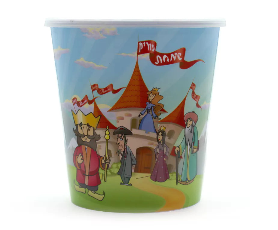 Purim Plastic Cup - Round - 25PK