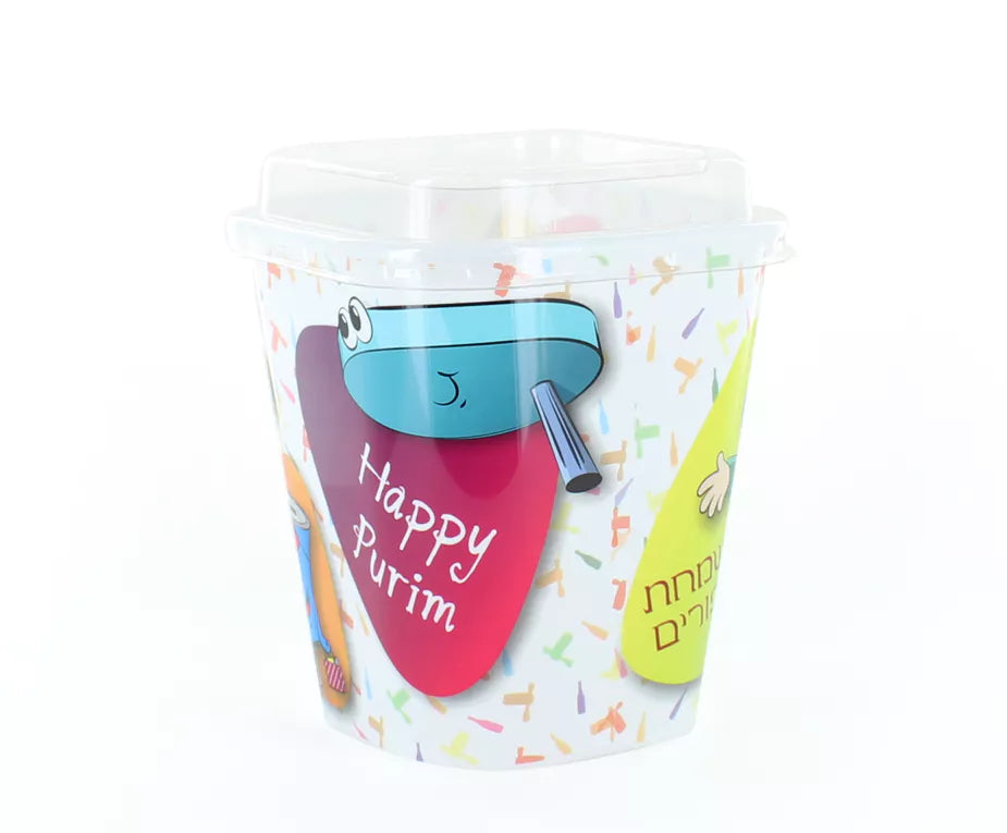 Purim Plastic Cup - Square 24PK