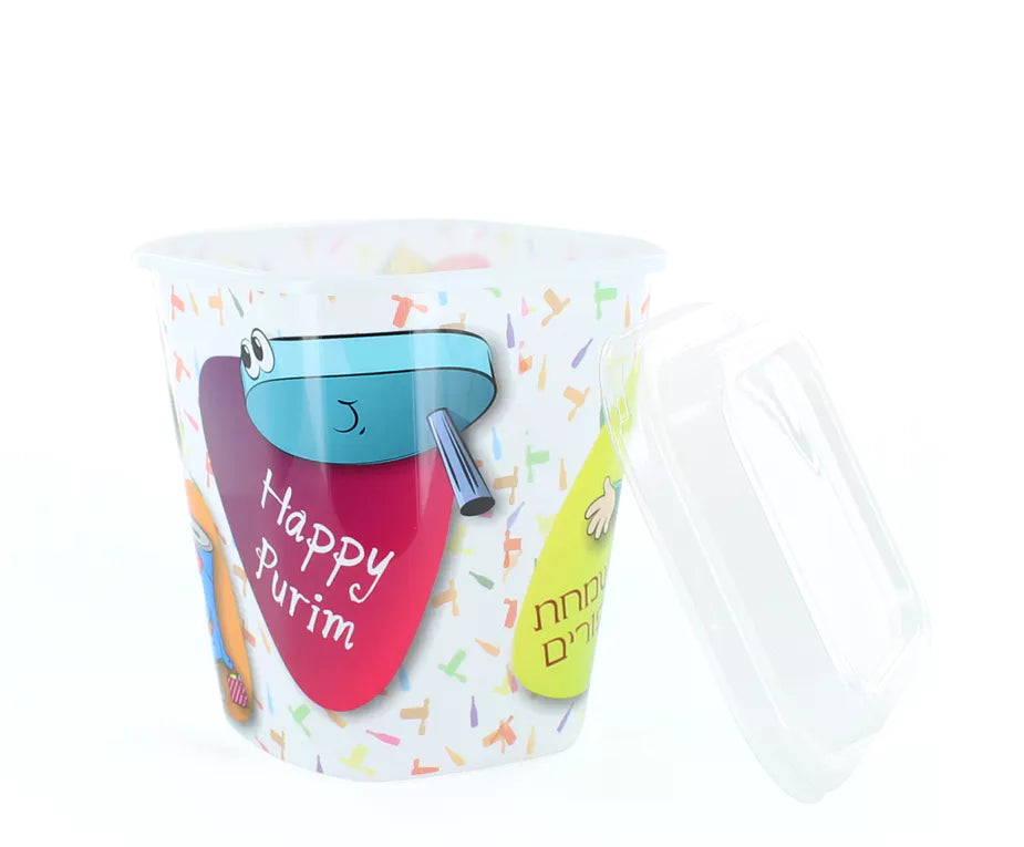 Purim Plastic Cup - Square 24PK