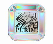 Purim Masquerade Paper Plates (9 Inch) - 10PK